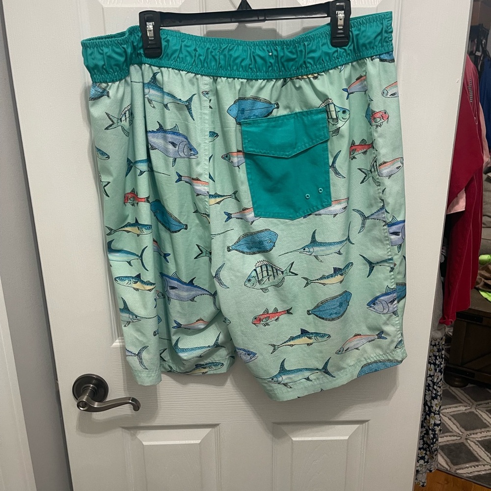 Playful Green Fish Pattern Board Shorts - Picture 14 of 15